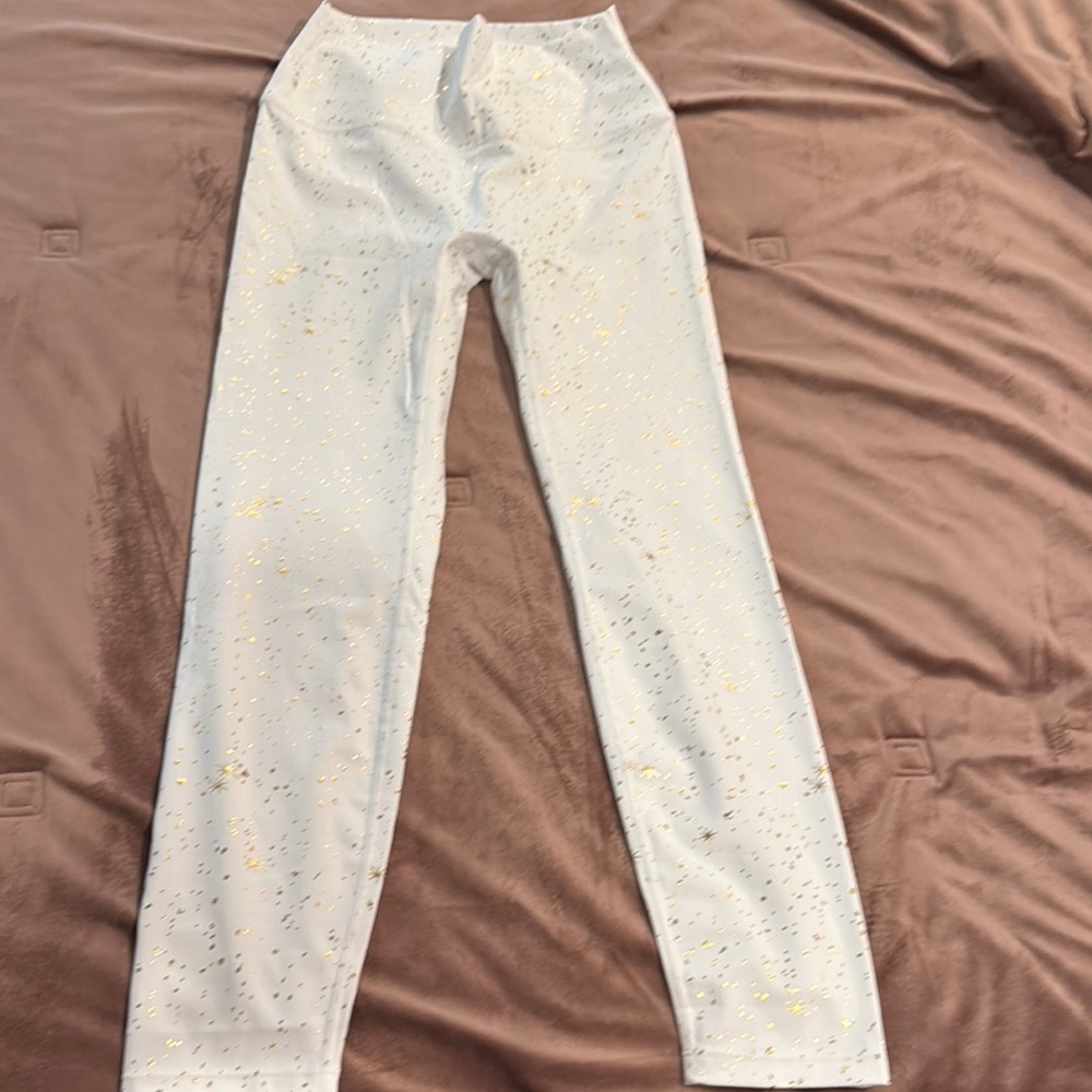lululemon White and Gold Leggings